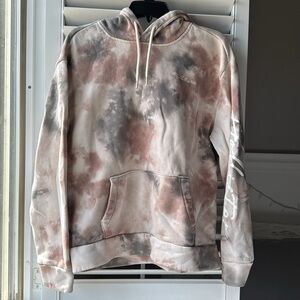 Hollister Men's Tie-Dye Hoodie - Cream Brown and Gray